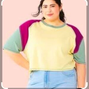 SO Sonoma Color Block Crop Top Size Large And Extra Large
